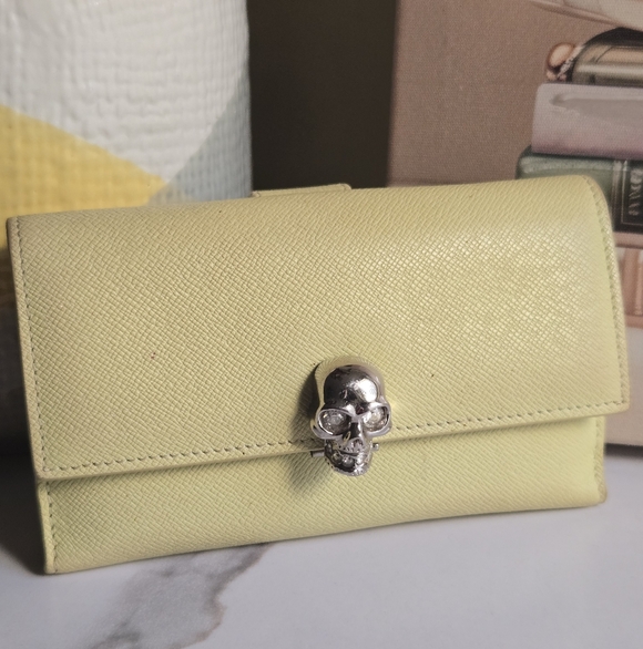 Alexander McQueen Yellow Saffiano Leather Trifold Wallet - Picture 3 of 16